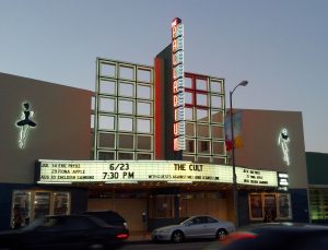 Hollywood_Palladium_2012 - Lombardi House Exterior of the Hollywood Palladium in Los Angeles with its classic Art Deco marquee and vertical neon sign.