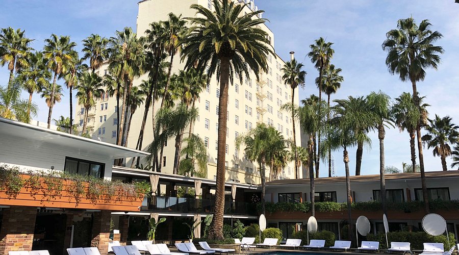 the-hollywood-roosevelt - Lombardi House Facade of The Hollywood Roosevelt hotel in Los Angeles, showcasing its historic Spanish Colonial Revival architecture along Hollywood Boulevard.